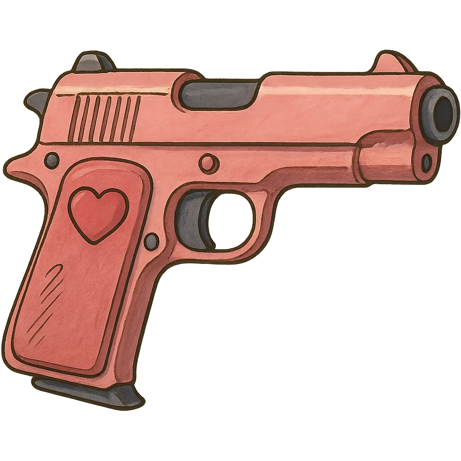 Pink heart pistol emoji
