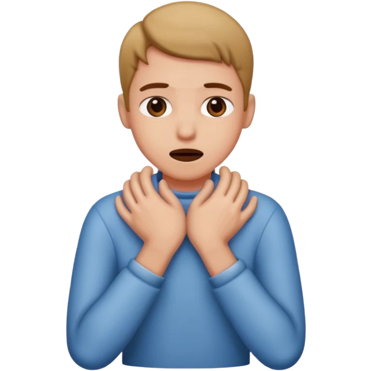 Choking hands to person emoji