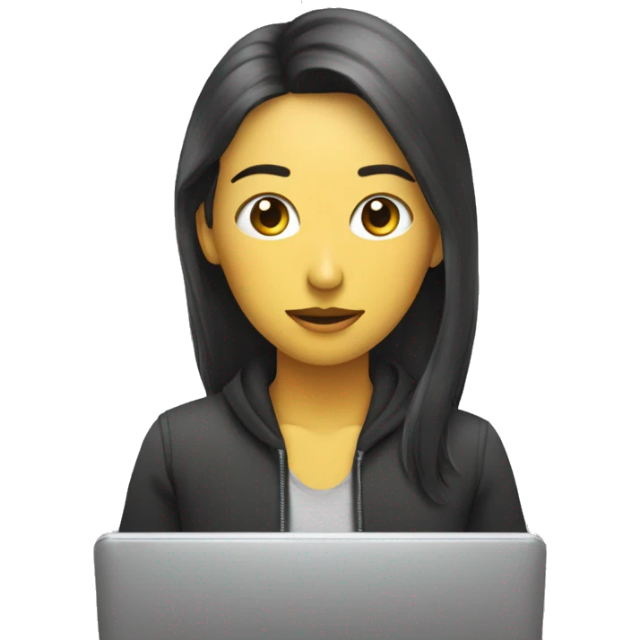 una persona sentada biendo la compu emoji