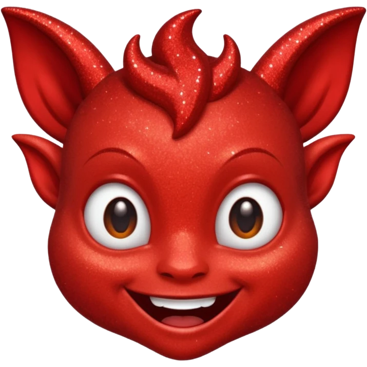red glitter imp happy emoji