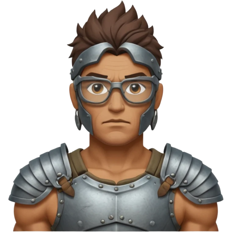 Glasses-Wearing wild Warrior bust emoji