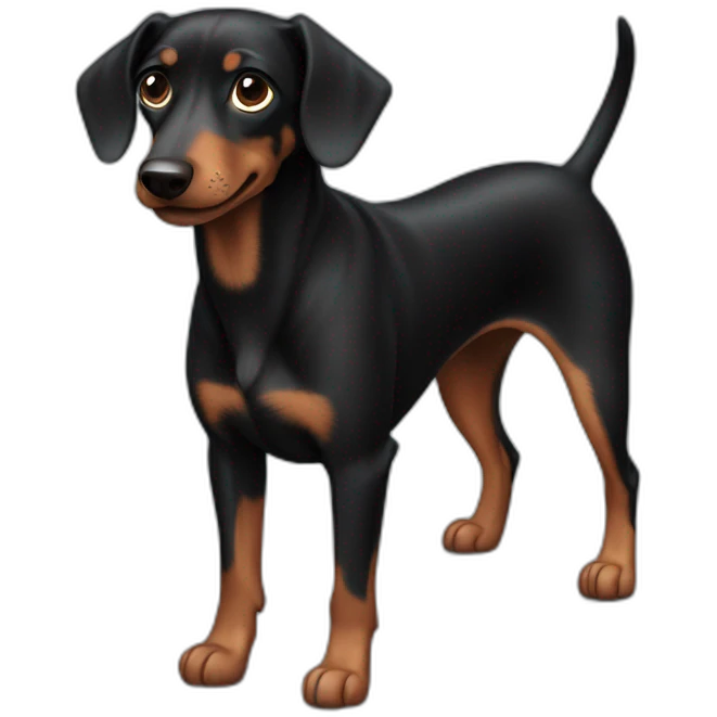 Teckel black dog emoji