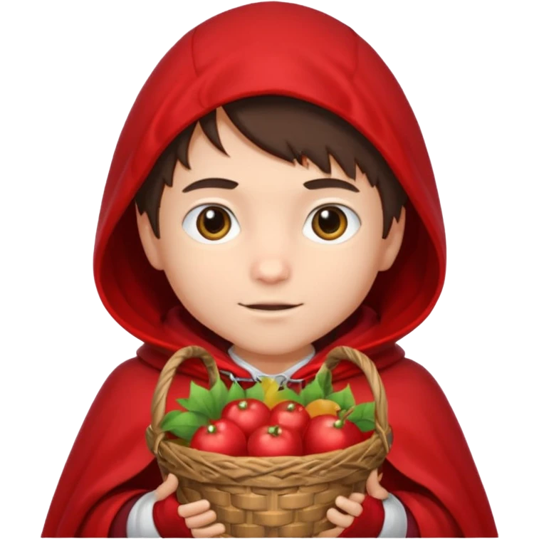 brunete boy little red riding hood emoji