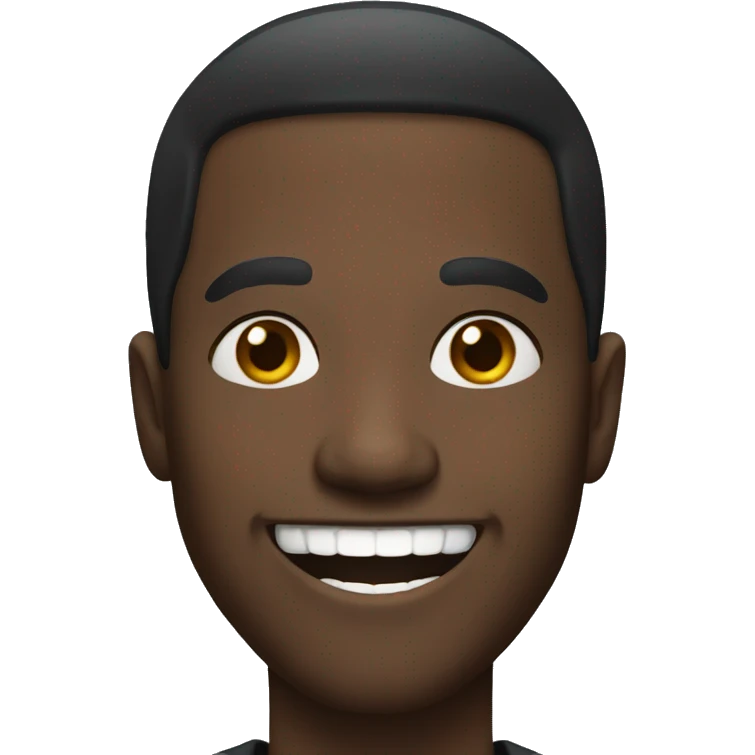 Black man with a wide smile emoji