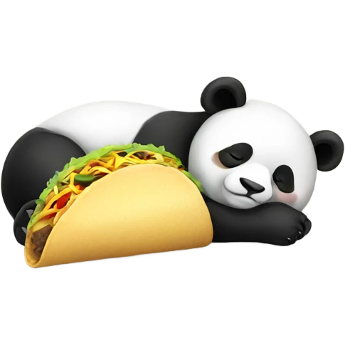 Panda sleeping with taco emoji