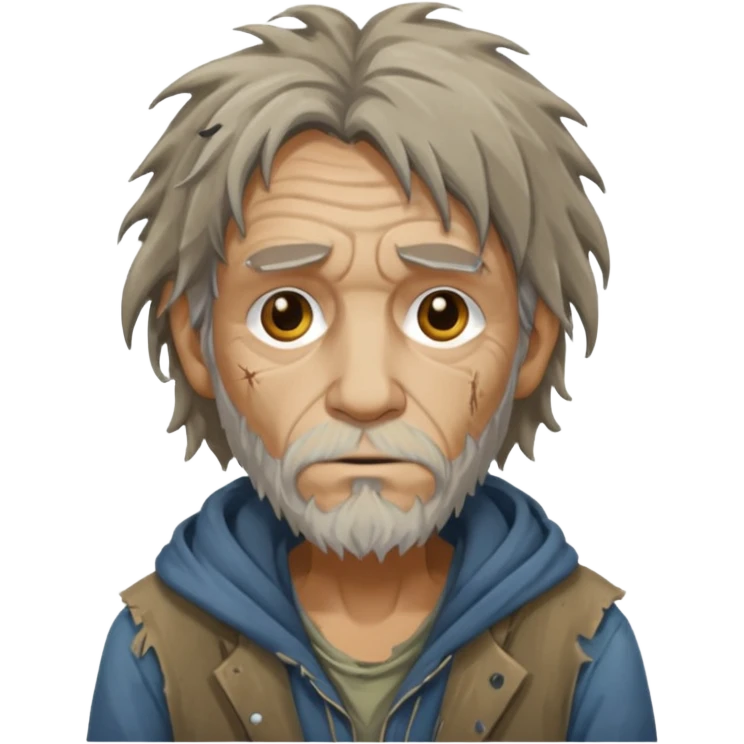 Tweaked homeless man emoji