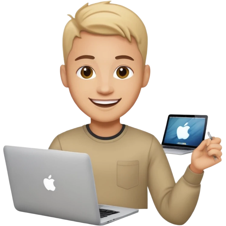 happy Graphic designer whit a MacBook emoji
