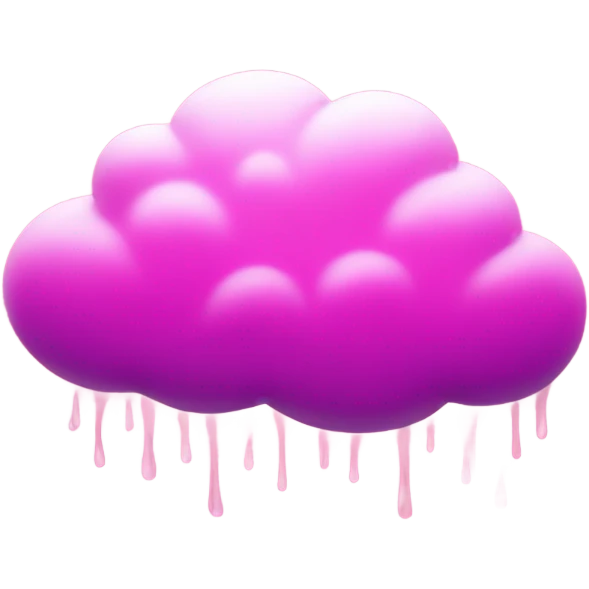 Pink rainstorm cloud emoji