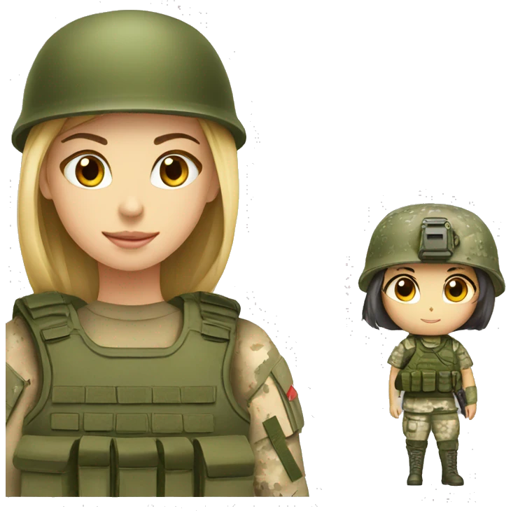 Soldier girl and tank emoji