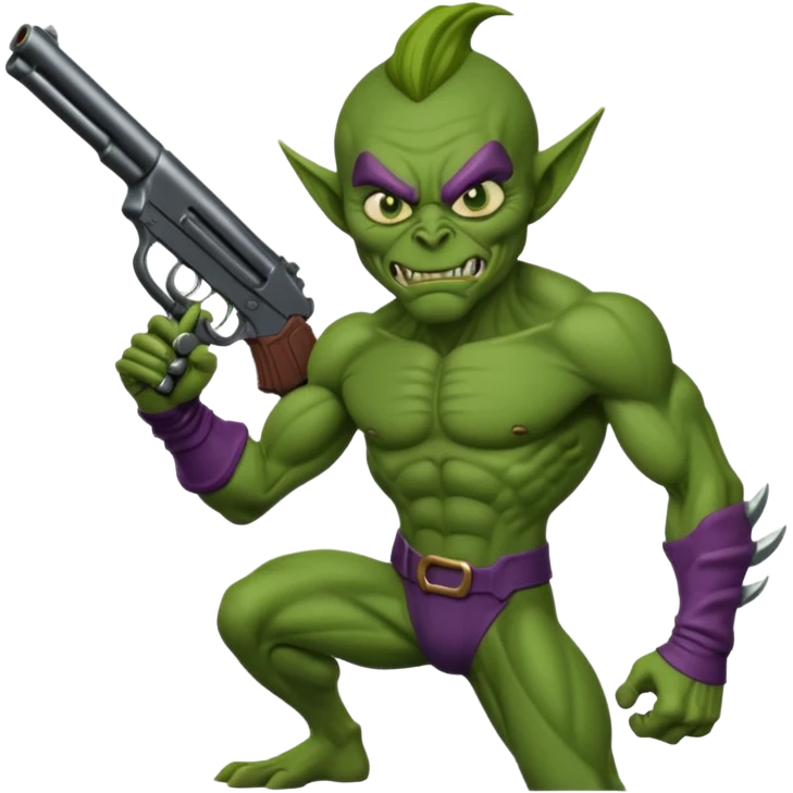 Green goblin with gun emoji
