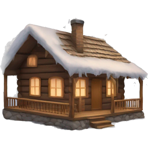 winter cabin emoji
