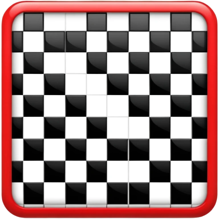 checker board in black white red emoji