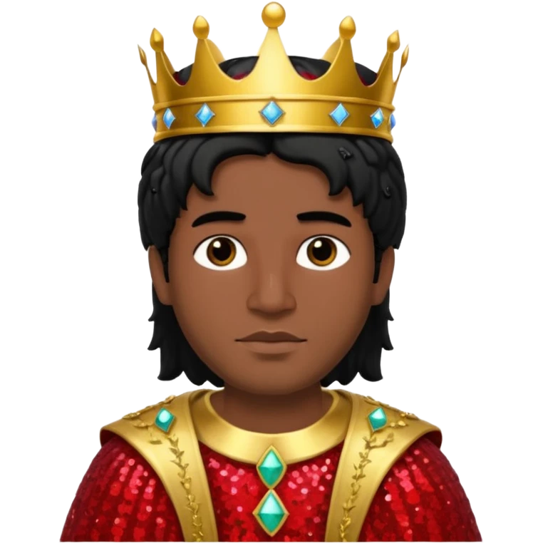 King Solomon from The Bible with black hair,  red sequin outfit emoji