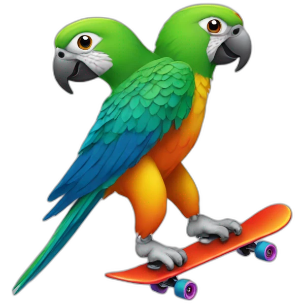 Parrot skating  emoji
