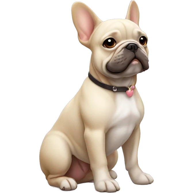 Creamie french bulldog sitting  emoji