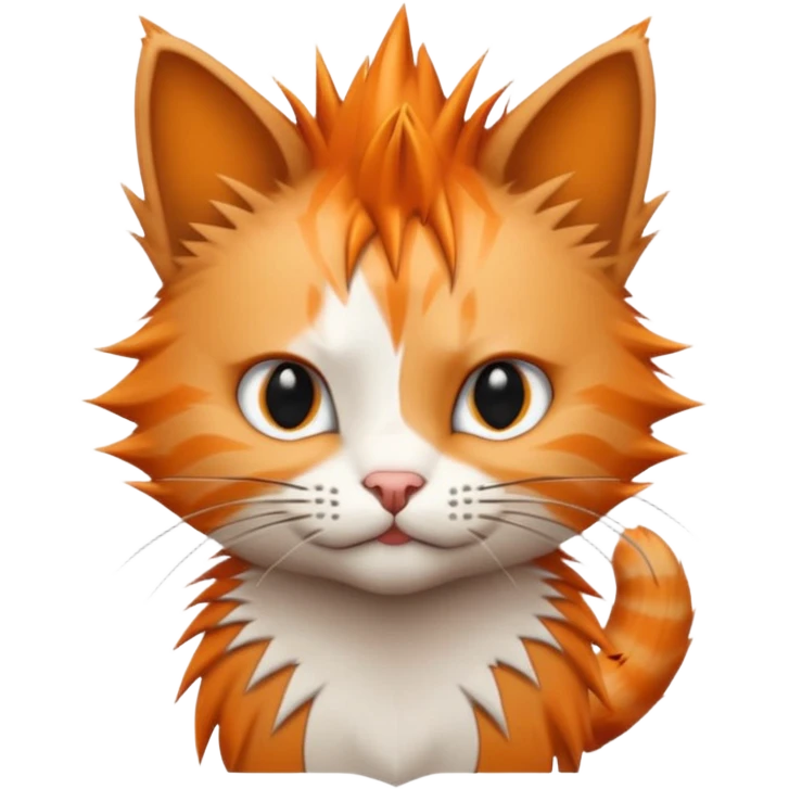 cat with a spiky punk hairstyle emoji