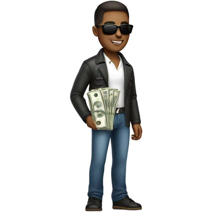 Cool Guy holding money emoji