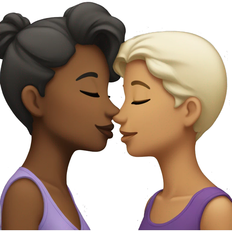 three lesbians kissing emoji