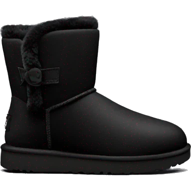 Ugg mini boot black with black fur emoji