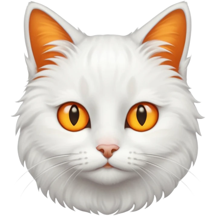 white cat with slightly orange and yellow eyes emoji