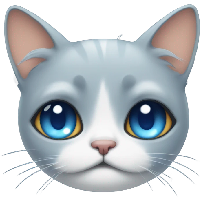 Extremely sad cat with blue tears emoji