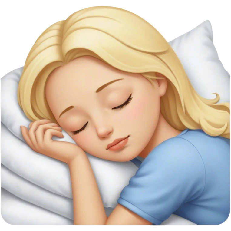 Blonde girl sleeping emoji