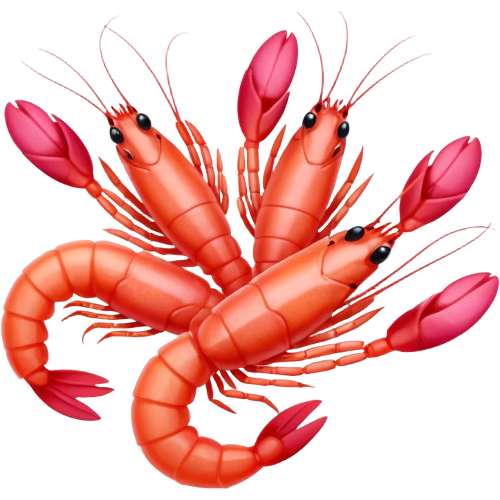 swimming fresh shrimp emoji