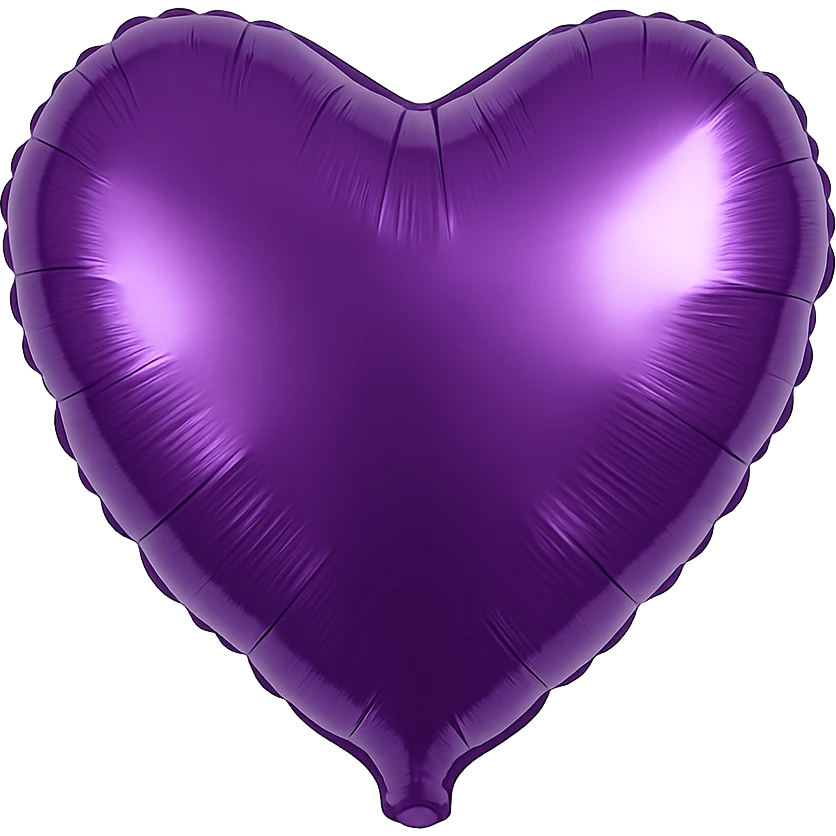 purple Foil balloon heart, remove background emoji