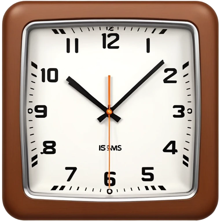 brown broder with white interior wall clock in square shape emoji