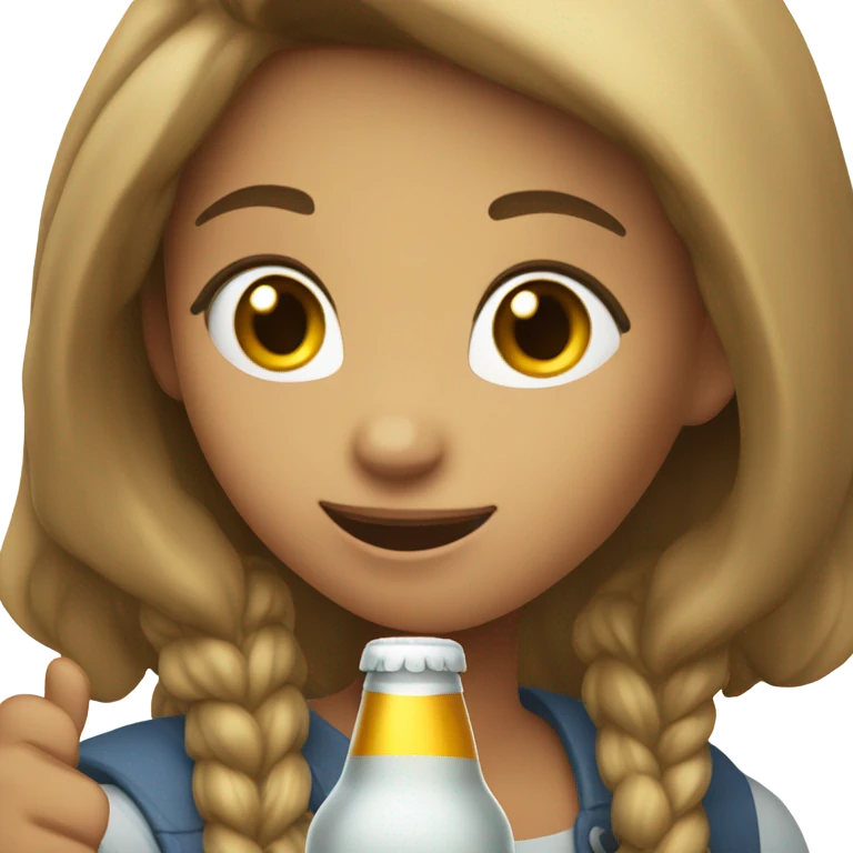 Girl drinking beer emoji