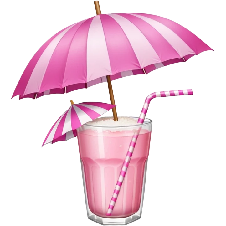 coconut drink with pink umbrella and a pink line straw emoji
