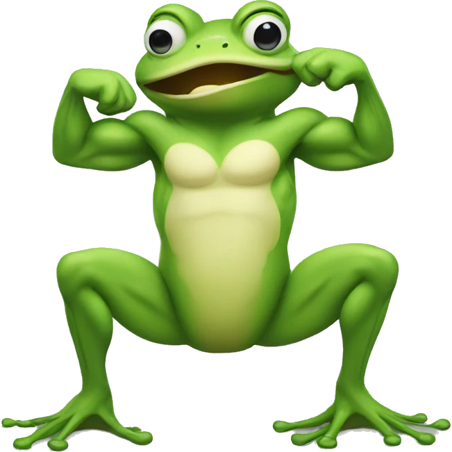 frog flexing muscle emoji