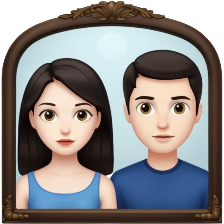 Spooky Man  in mirror behind woman emoji