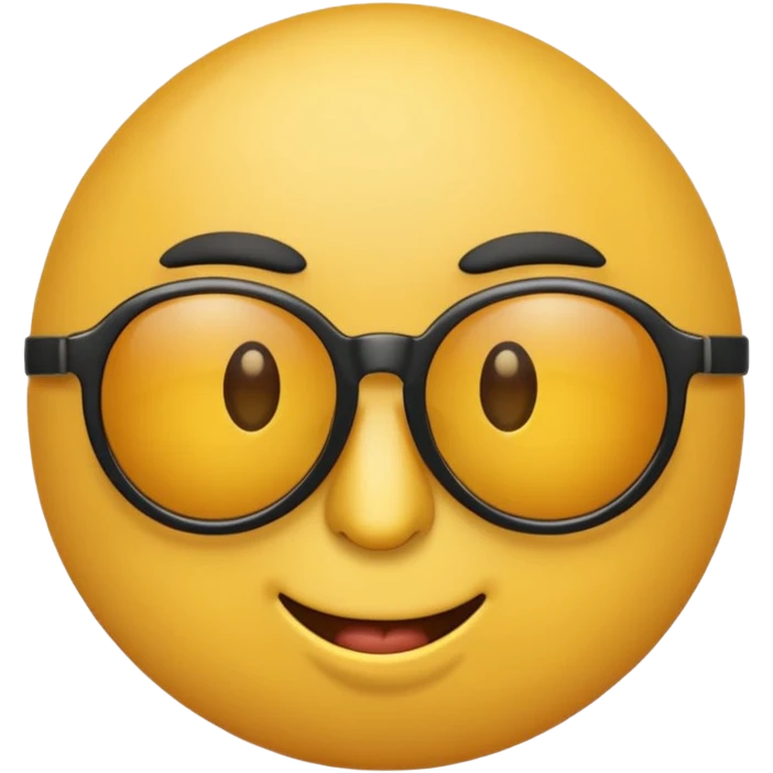 a round yellow circular emoji wearing sunglasses with a cocky face emoji