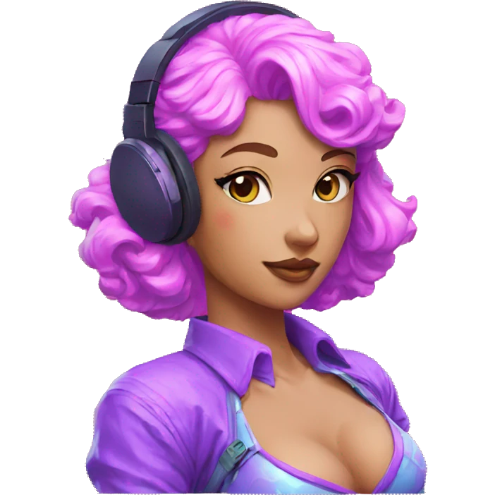 Vaporwave gamer girl icon emoji