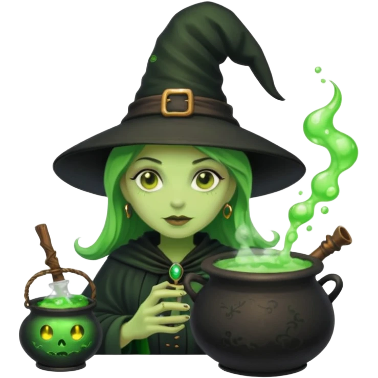 green witch cooking potion emoji