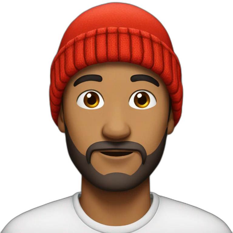 ramdane touhami with a red beanie emoji