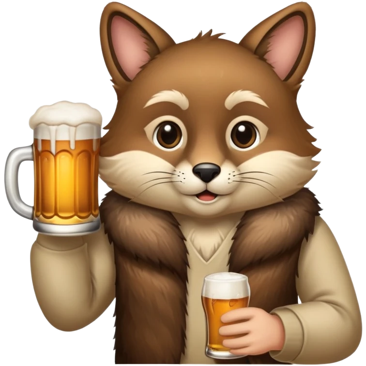 Мэйн-кун с пивом emoji