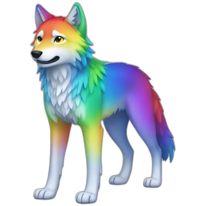 Rainbow Wolf Full Body emoji