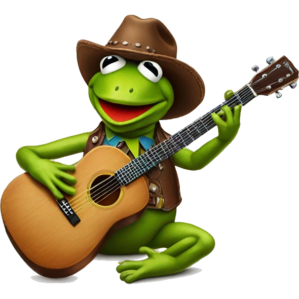 kermit frog with jack daniels bottle and cowboy cap emoji