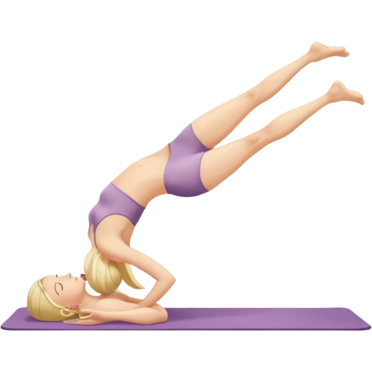 Nude woman, thin, long hair blonde, C Cup, Dhanurasana emoji