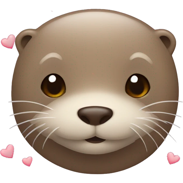The otter emoji with little hearts around it emoji