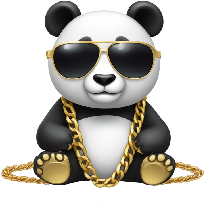 Panda with thick gold chain and sun glasses emoji
