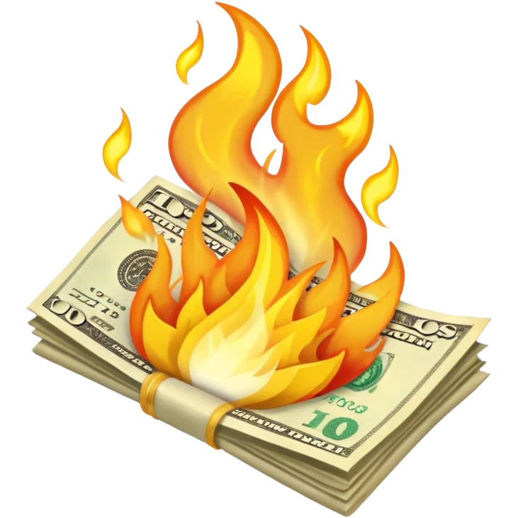 burning one money emoji