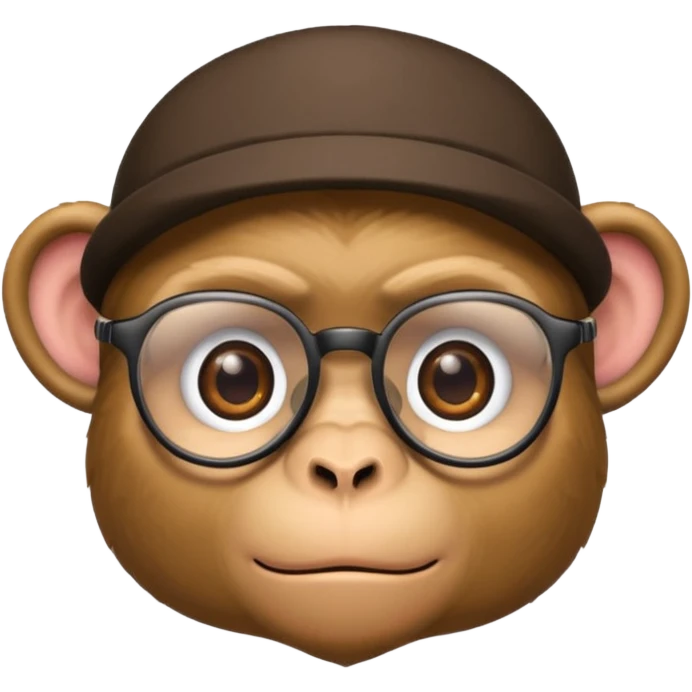 Make a suspicious emoji  that looks like a monkey in a mafia with glasses emoji