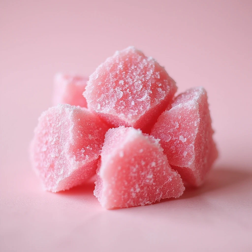 realistic pink rock candy, photorealistic style emoji