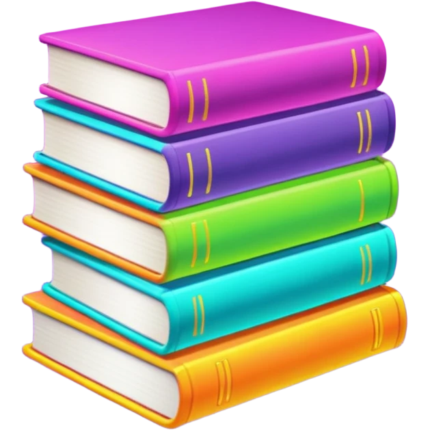 neon stack of books emoji