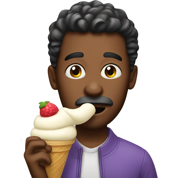 Guy inhaling ice cream emoji