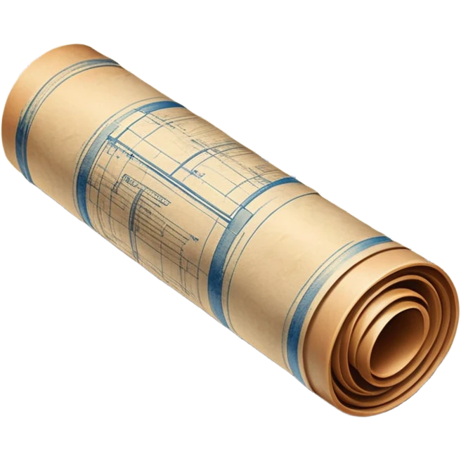 rolled-up blueprint emoji