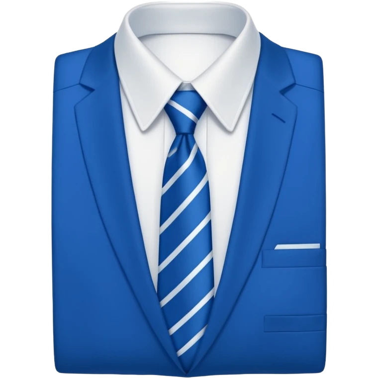 men's blue tie on white shirt, minimalism, no emojis or faces, iOS emoji style emoji
